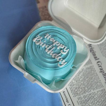 blue korean bento cake