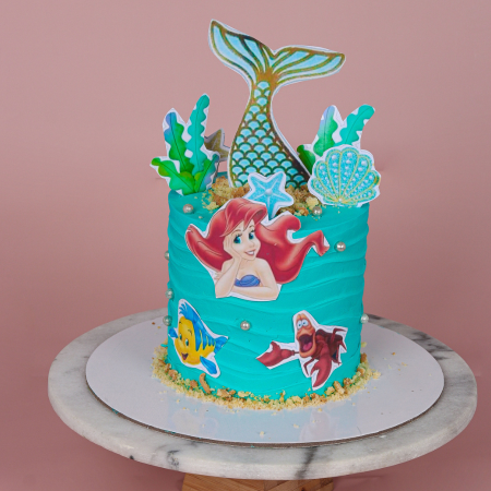 Blue Mermaid Girl Cake