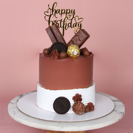 Brown White Chocolate Birthday Cake