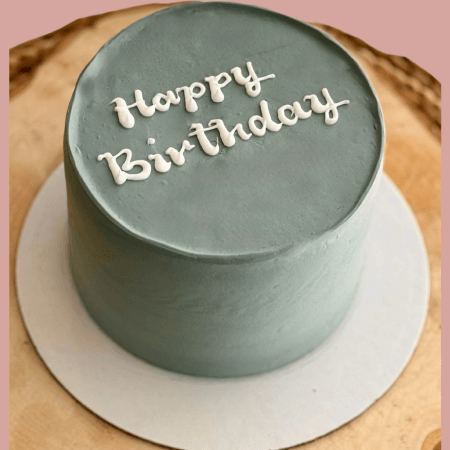 grey birthday cake