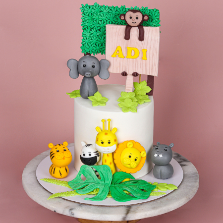 Jungle Animal Characters Cake