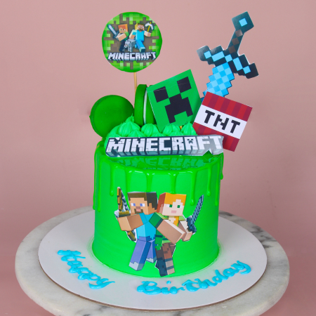 Minecraft Character Boys Cake