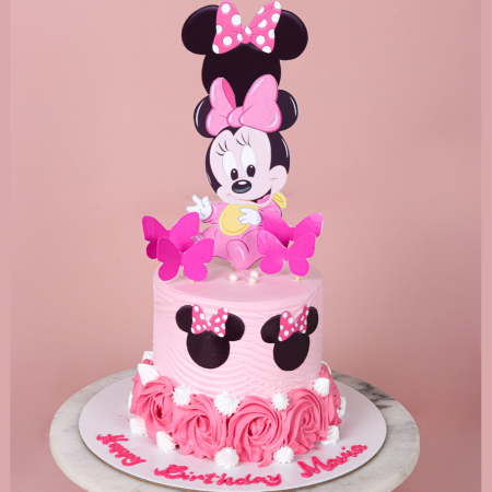 Mini Mouse Pink Flower Cake