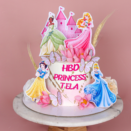Princess Cinderella White Jasmine Pink Cake