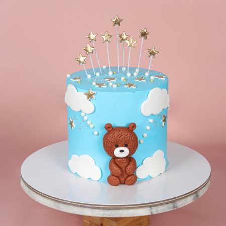 Sky Blue Teddy Stars Cake