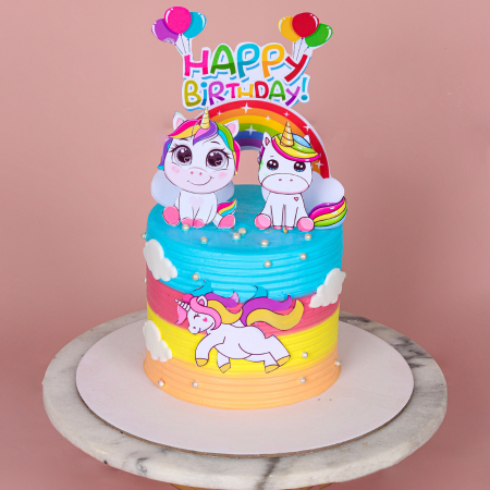 Unicorn Theme Birthday Cake