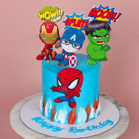 Wow Splat Boom Avengers Cake